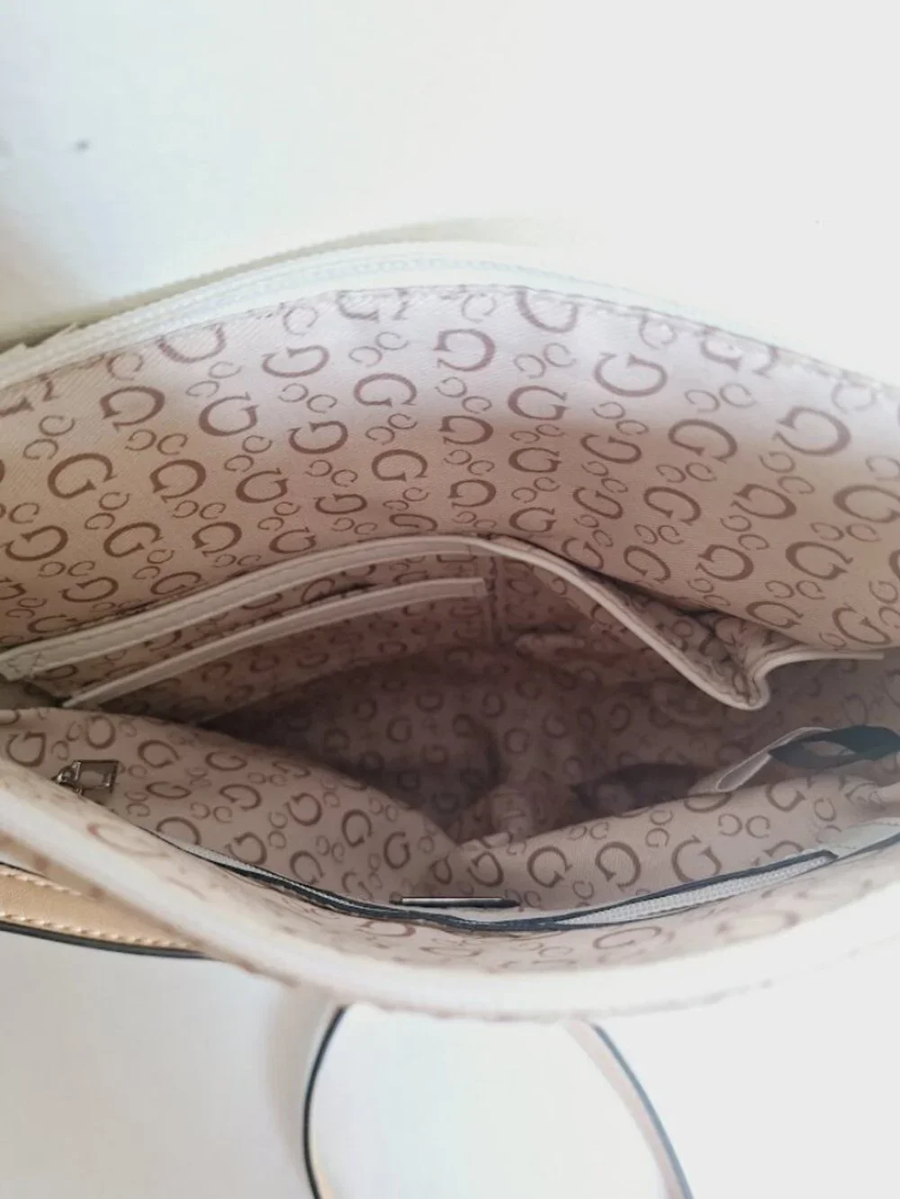 Guess Logo Crossbody Bag Cream Beige - Picture 6 of 9